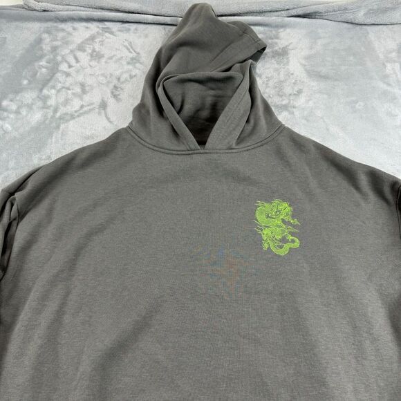 Snood Overside Hoodie Mens Small Grey Fearless Turtleneck Fleece Sweatshirt - Picture 1 of 14